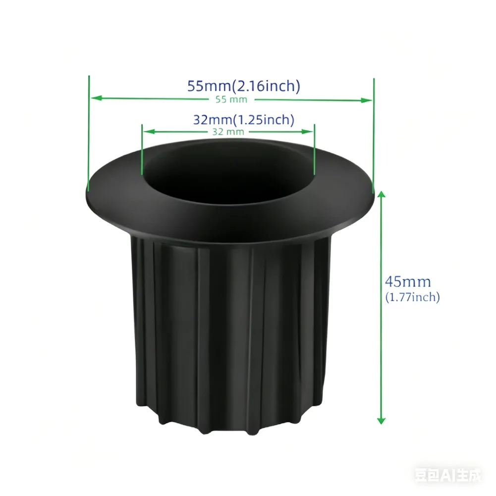 Umbrella Pole Socket Bushing Plastic Ring for Patio Table 32mm 38mm 48mm Hole Sizes Slanted Sleeve and Mounting Screw