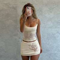 Townlike Sexy Party Hot Diamonds Two Piece Set Crop Top And Skirts Slim Bodycon 2 Pieces Sets Women 2025 Spring Summer Outfits