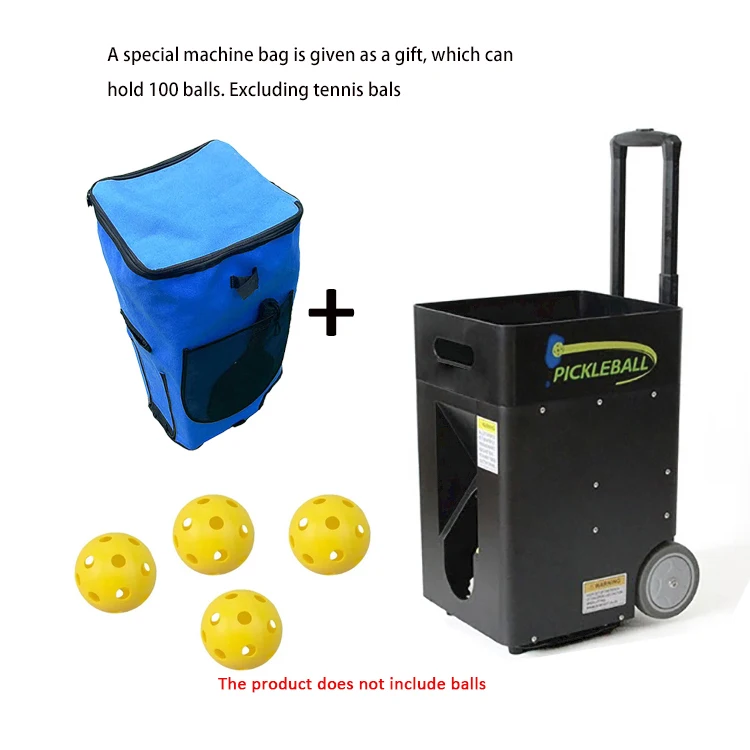 Portable outdoor/indoor pickle ball service machines and ball collection nets for efficient training and recycling