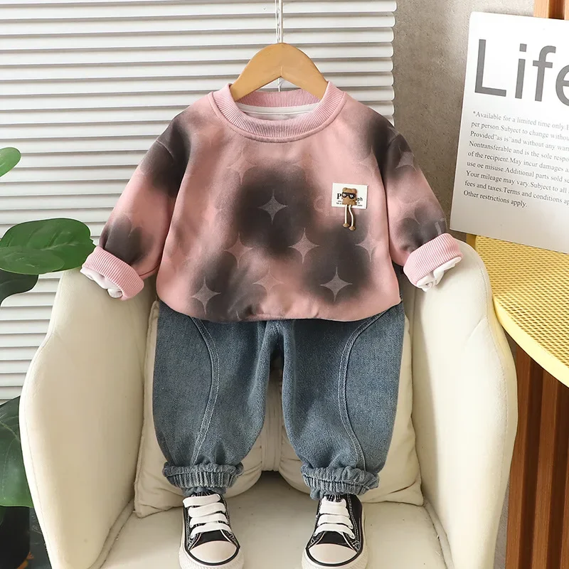 

New Spring Autumn Baby Girls Clothes Set Children Boys Long Sleeved T-Shirt Pants 2Pcs/Set Infant Casual Outfits Kids Tracksuits