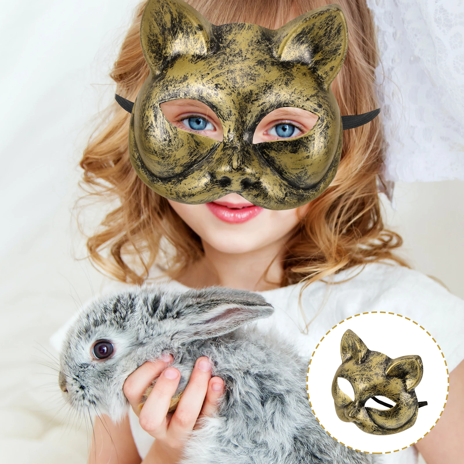 

Cat Face Mask Style Masks Unique Halloween Costume Carnival Golden Cosplay Animal Masquerade Man