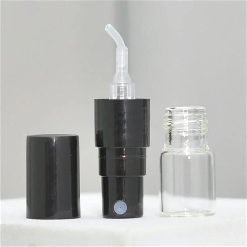 5/10/50/100/200 szt. 1ML Czarna Butelka Wielokrotnego Użytku Przenośna Szklana Butelka z Rozpylaczem Bezpośredniego Dociągania Dozownik Próbek Drobny Rozpylacz Perfum