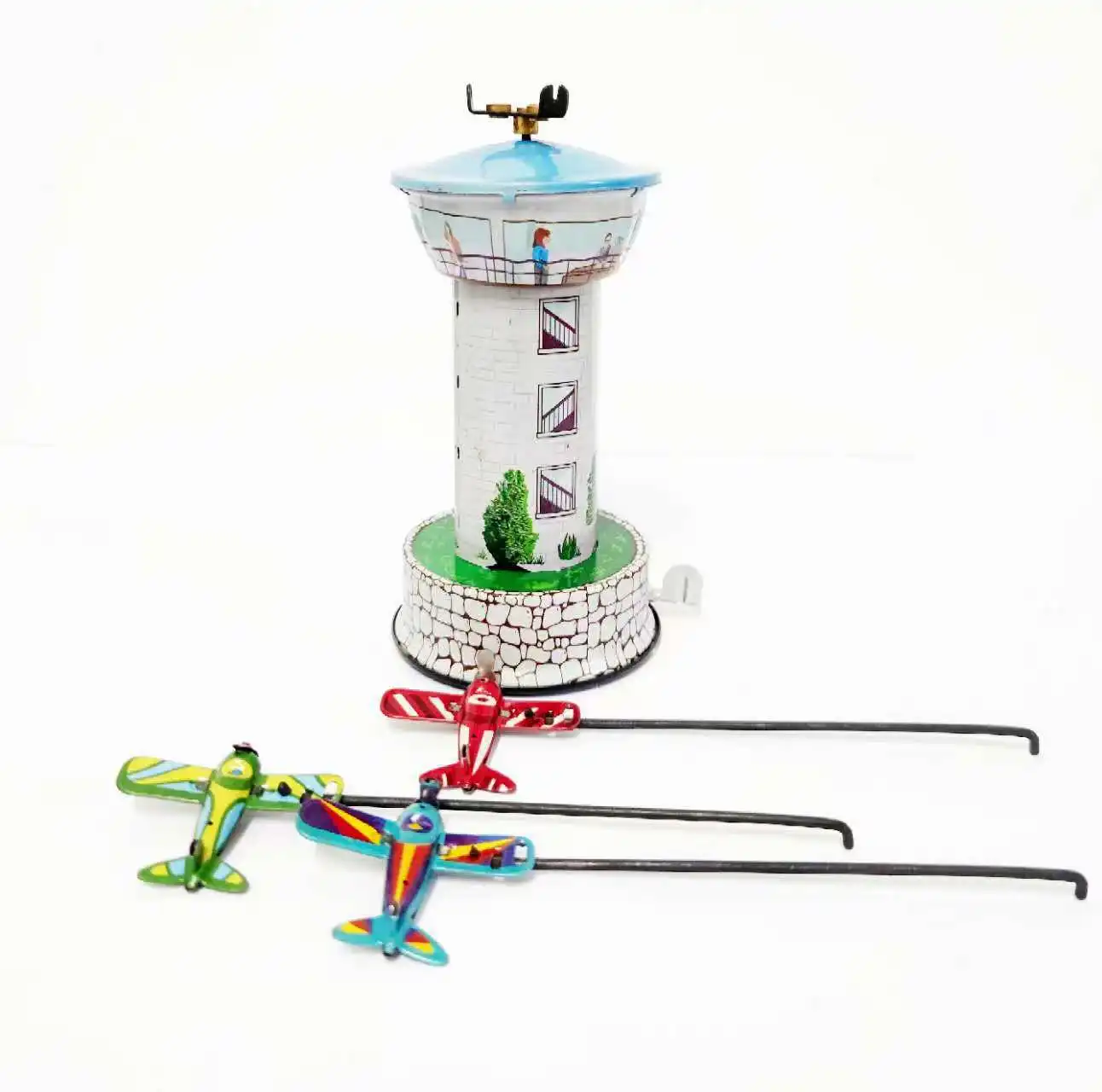 MM265 Obrotowy samolot Retro Nostalgiczny motyw Spersonalizowana ozdoba Kreatywny prezent Rękodzieło blaszane