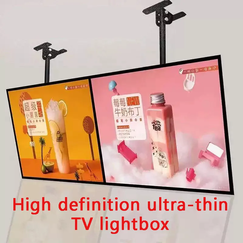Ultra thin advertising board lightbox wall mounted milk tea shop ordering menu customization price list LED hanging