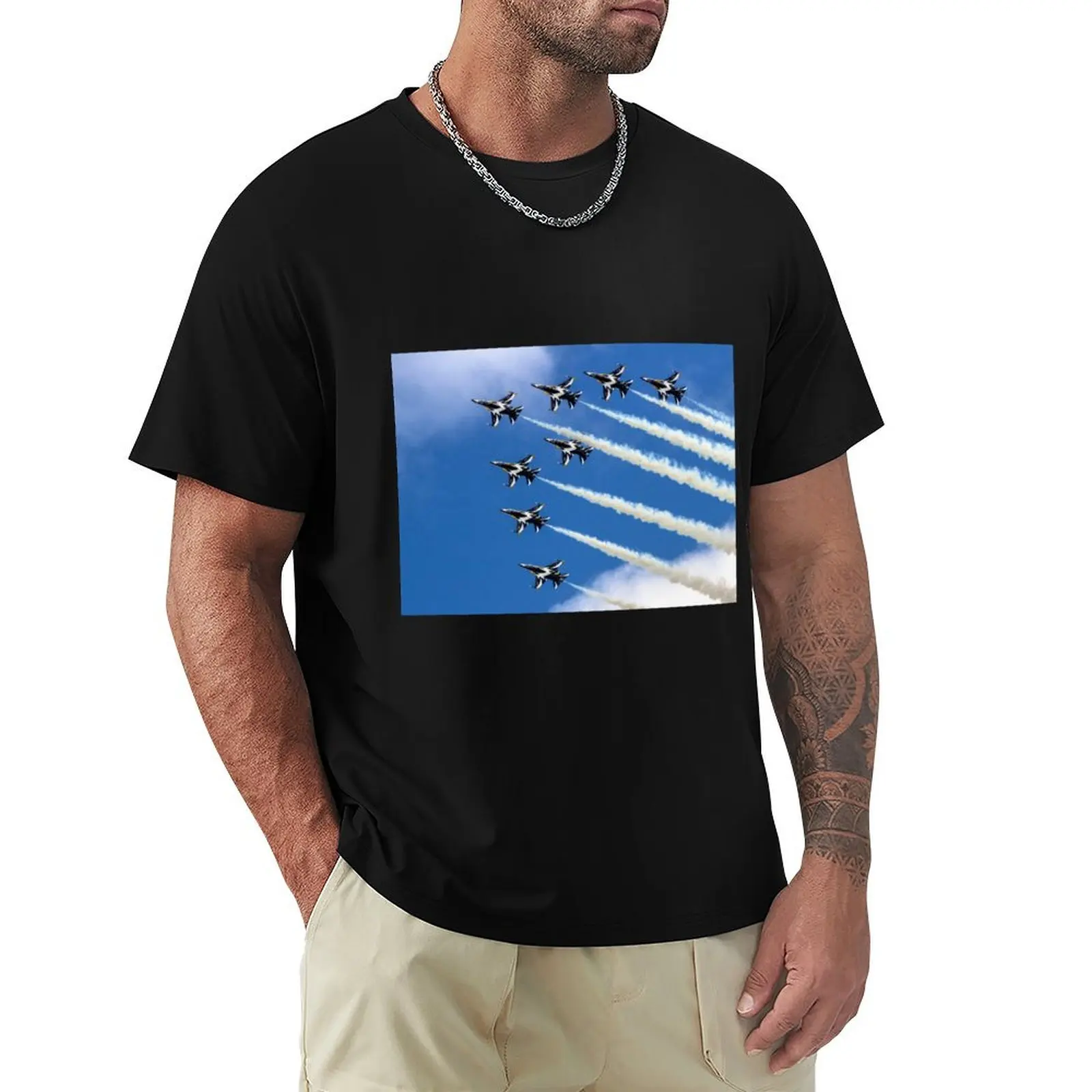 Korean Black Eagles 8-ship Chevron T-Shirt Performance Workout Short Sleeve Tee