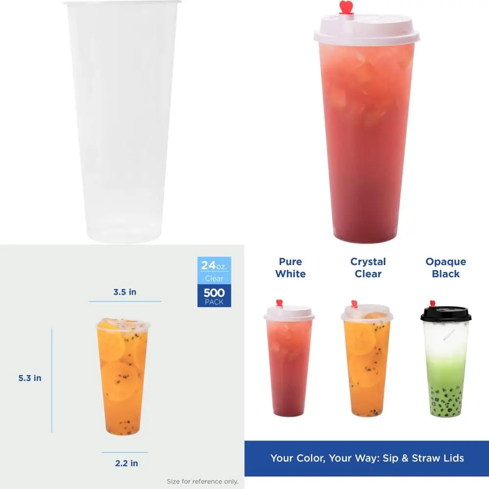 

Высокие чашки из полипропилена премиум-класса емкостью 24 унции, оптовая упаковка из 500 штук, одноразовые чашки для напитков для вечеринок и мероприятий