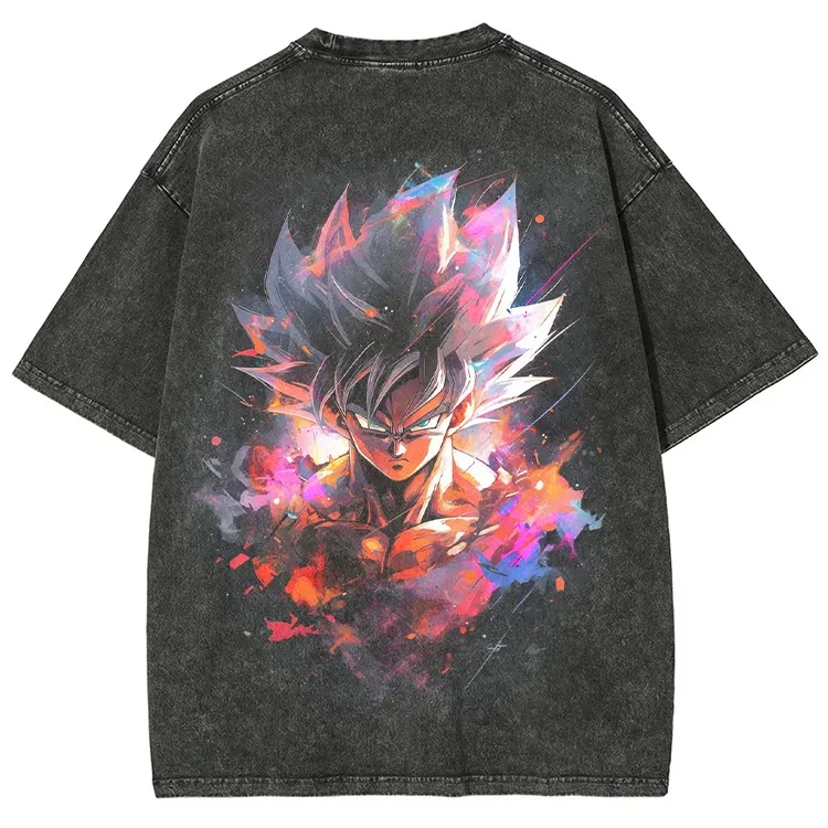 

Son Goku Dragon Ball Anime Retro Harajuku Washed T-shirt Cotton Men Hip-hop Streetwear Oversized Women Short Sleeves Unisex Y2k