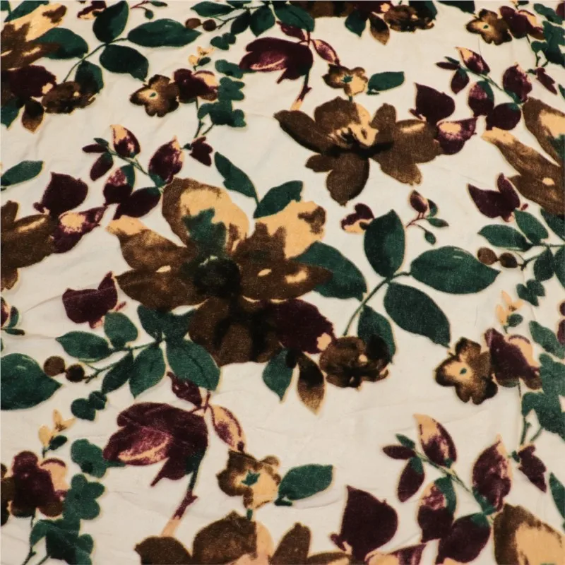 

Woven velvet brocade viscose printed mottled and burned fabric nightgown dress cheongsam