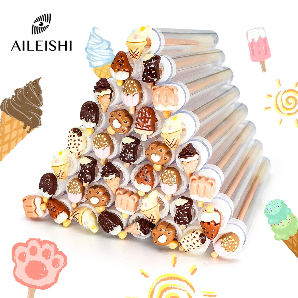 10/50PCS Ice-Cream Dust-Proof Eyelash Brush Tube Reusable Lash Mascara Wand Case Eyebrow Comb Makeup Applicators Container