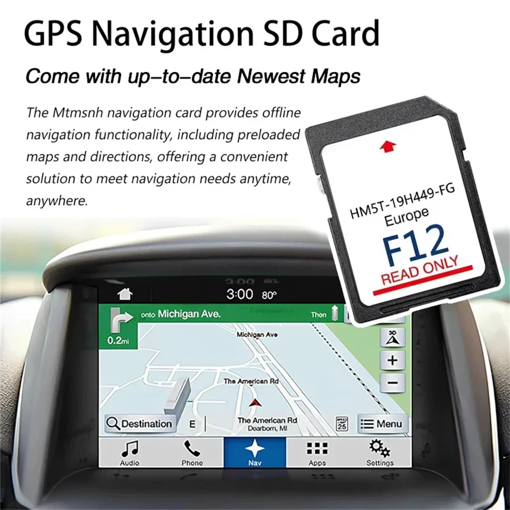 Najnowsza karta SD z mapami nawigacji Sync2 do Forda F12 (UK, Europa) z aktualizacją 2024, HM5T-19H449-FG — zdjęcie produktu 3