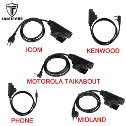 Adattatore per auricolare tattico PTT U94 V2 per Icom / Kenwood / Midland / Motorola Talkabout/auricolare per cellulare spina U174