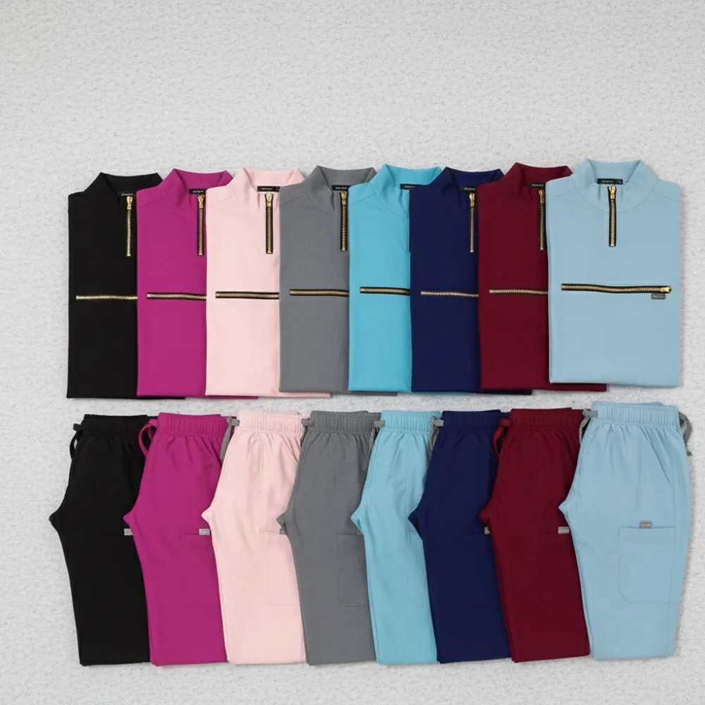 

Гибкая одежда для мытья рук для медсестры, стильная, но практичная! Улучшите свою спецодежду: повседневный комплект скрабов для бега унисекс