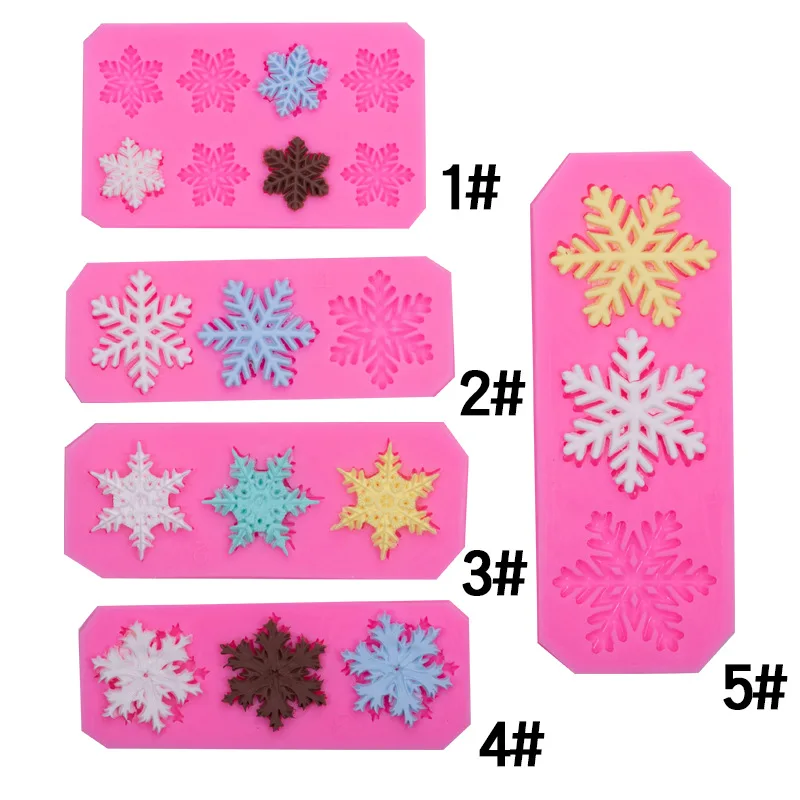 

Зимний Рождественский Размер Φ помадка сухая скорость украшения торта инструменты для выпечки DIY Drops силиконовая форма "Снежинка" Mold