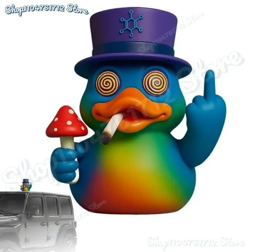 

Middle Finger Psychedelic Duck, Novelty Psychedelic Duck Middle Finger Statue,Resin Dizzy Duck Decoration Statue Collectible