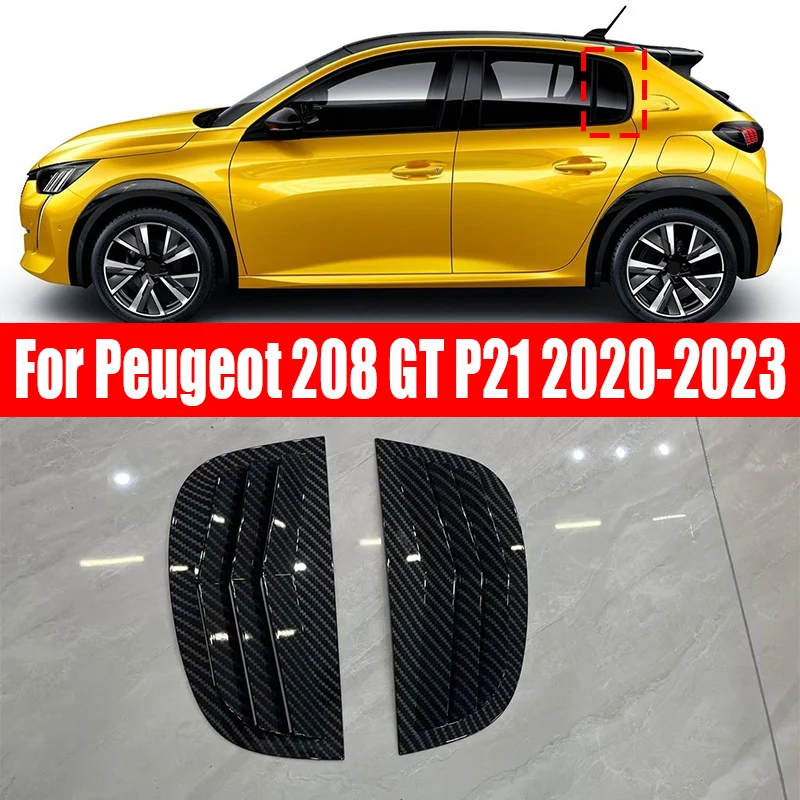 

For Peugeot 208 GT P21 2023 2022 2020 Rear Triangular Window Louver Decorative Frame Accessories