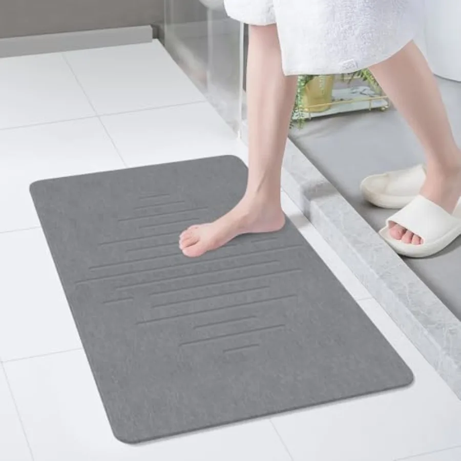 

Extra Large Stone Bath Mat 3''x0'' Non-Slip Diatomaceous Earth Stone Bath Mat Super Absorbent Quick Drying for Bathroom Easy to