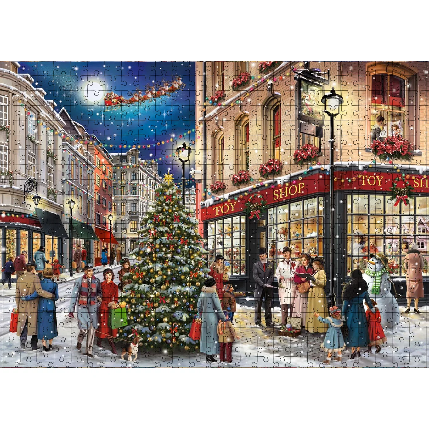 1000 Pieces Merry Christmas Jigsaw Puzzles for Adults Home Decor Games Family Fun Floor Puzzles Educational Toys for Kids