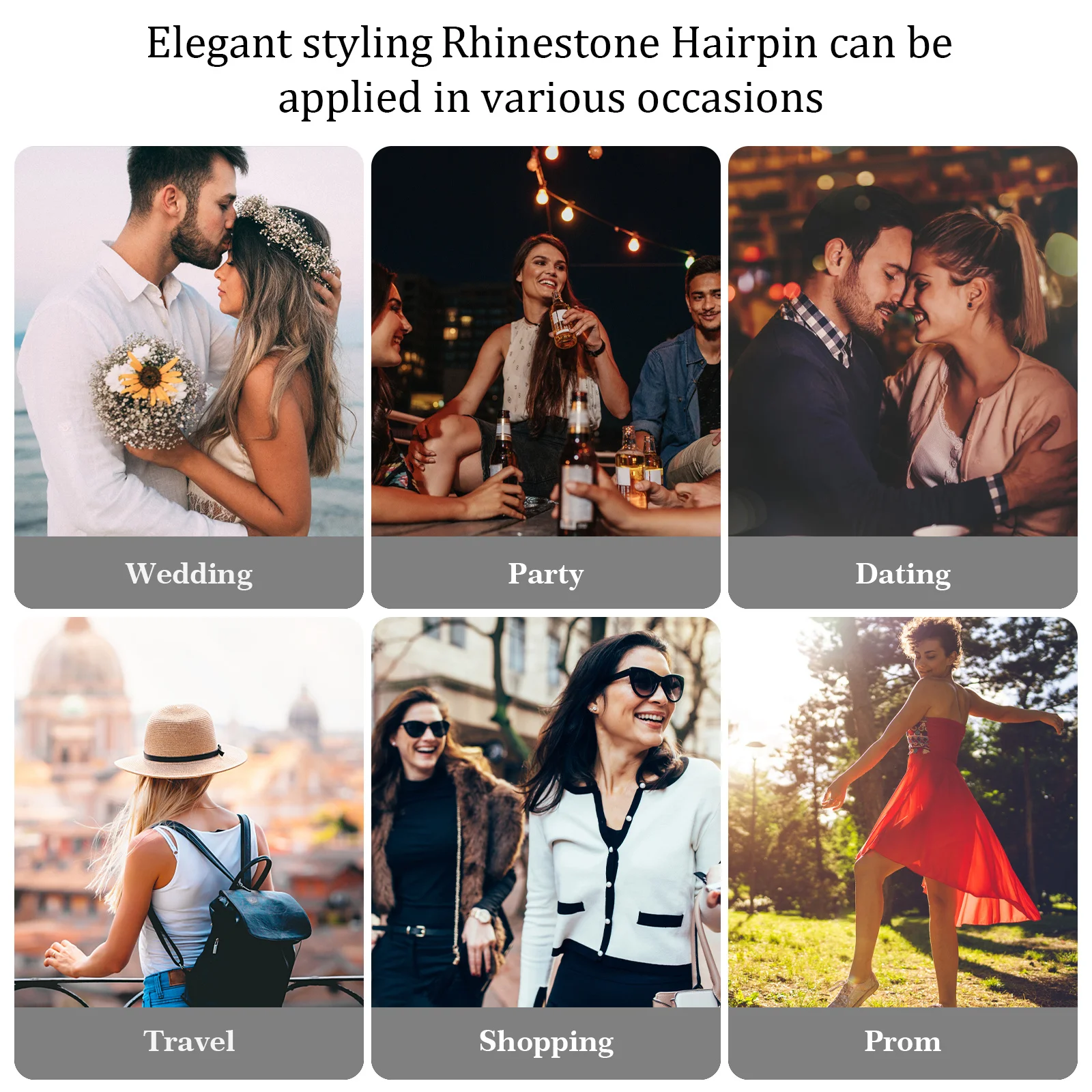 8Pcs Pearl Hair Clips Rhinestone Bobby Pins for Women Girls Styling Wedding Engagement Hair Accessories Rhinestones Bobby Pins