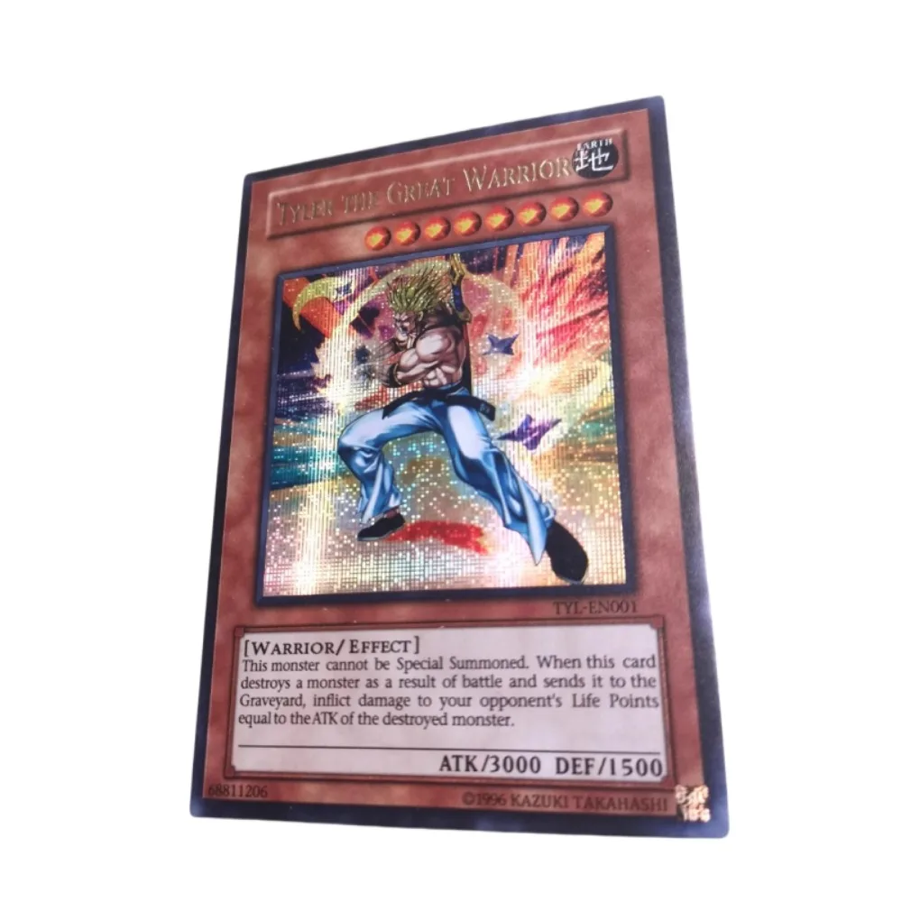 DIY Yu-Gi-Oh! Tyler The Great Warrior Single Card Four Types of Flashes Anime Peripheral Game Collection Card Holiday Gift