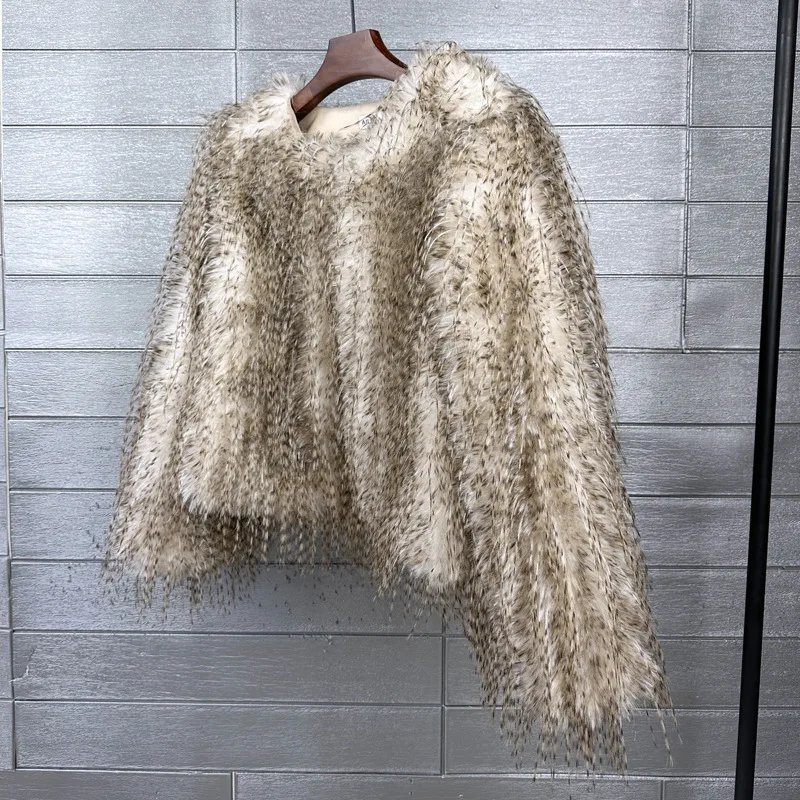 Original Design Female Faux Fur Coat  Lady Shaggy Outerwear Women's Winter Jacket Factory Direct Sales Promotion