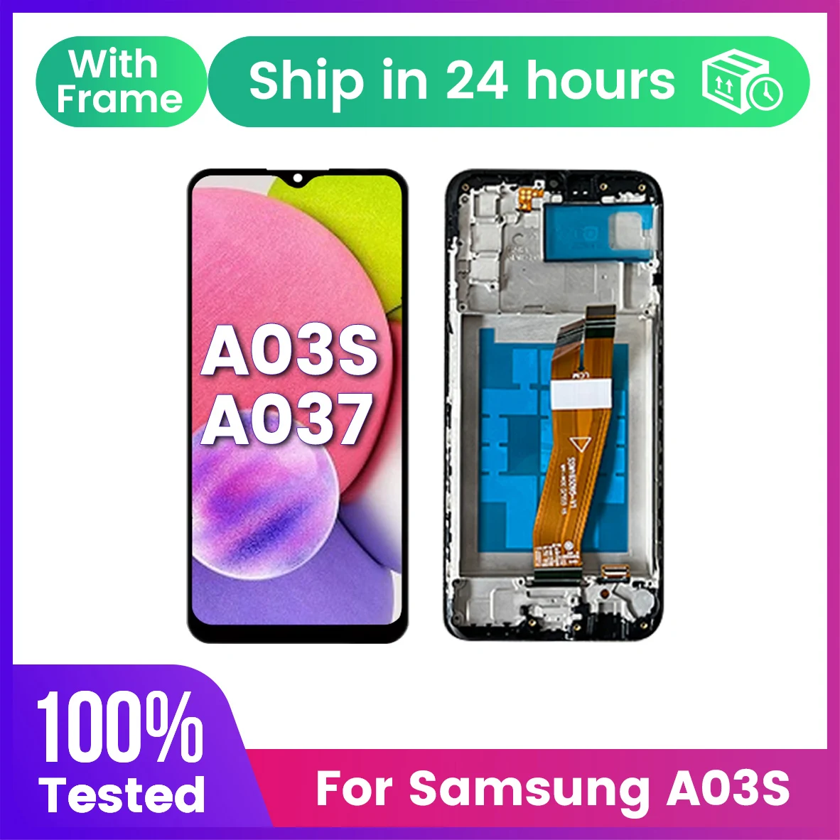 GEFENSIFor SAMSUNG A03s LCD A037F A037M A037FD A03S Pantalla LCD Pantalla táctil Digiziter montaje Pantalla con marco LCD
