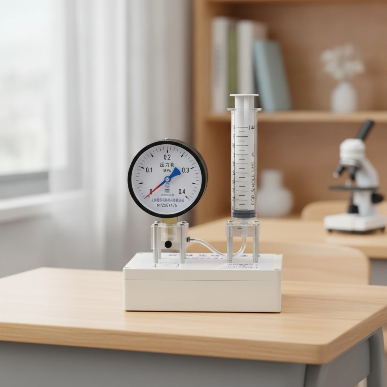 Boyle's Law Apparatus Graduated Gas Law Demonstrator with Syringe Teaching Instrument Clear for Teachers, Physics Classroom
