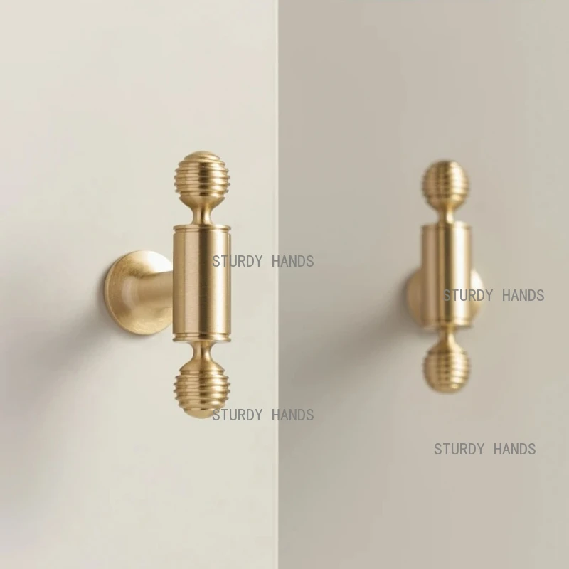 1 Solid Brass French Luxury Cabinet Furniture Drawer Cabinet Door Handle Circular Knob T-Shaped Handle