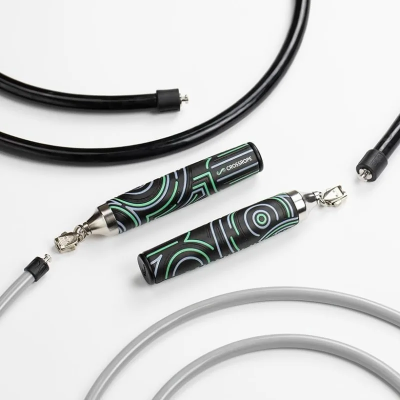 

Crossrope Get Strong Set - Weighted Jump Ropes for Strength Training -1LB and 2LB Ropes with Power Handles