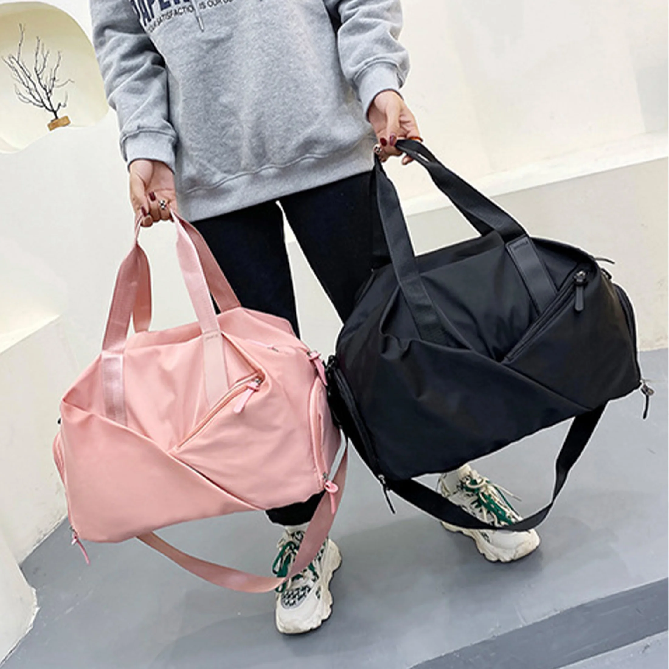 Sporttaschen, Freizeittasche, Trainingstasche, Reisetasche, Fitness Trainingstasche Mit Schuhfach & Nassfach, Gro Nge Handtasche