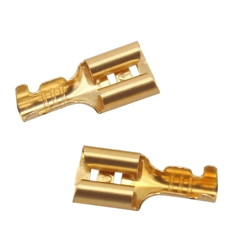 

Brass 6.3 Terminal Connector Power Connection Female Terminal 0.3 Thickness