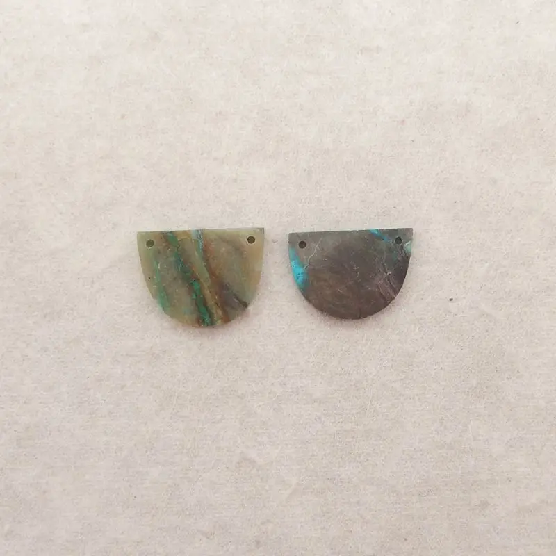 

Пара драгоценных камней в форме хризоколла в форме полумесяца с бирюзовыми цветами для рукоделия, ювелирных изделий и серег в стиле бохо, 15x21x2 мм-2,9 г