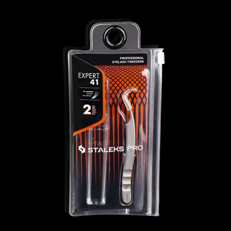 STALEKS PRO TE-41-2 Wave Pattern Embossing Tweezers Grafting Eyelashes Blooming ESD High Precise Hyper Fine AISI