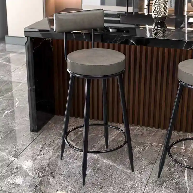 Designer Retro Bar Chair Black Italian Unique Relaxing Backrest High Chairs Personalized Creative Sillas De Bar Home Furniture