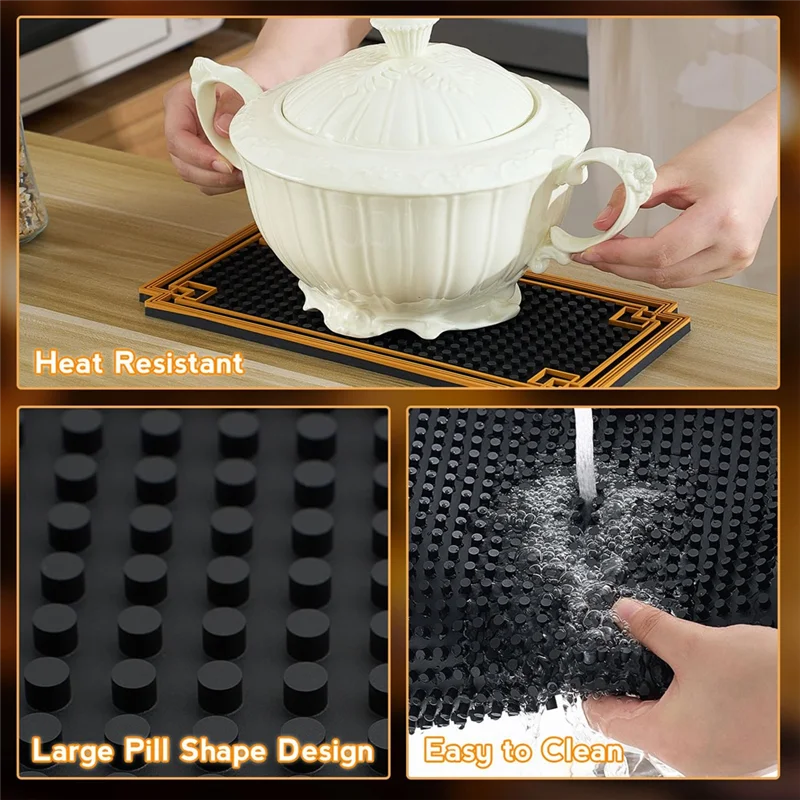 

Лидер продаж - 2 шт., нескользящий резиновый барный коврик 18 х 12 дюймов с золотой рамкой для барменных машинок для стрижки, парикмахерской, ресторанов,