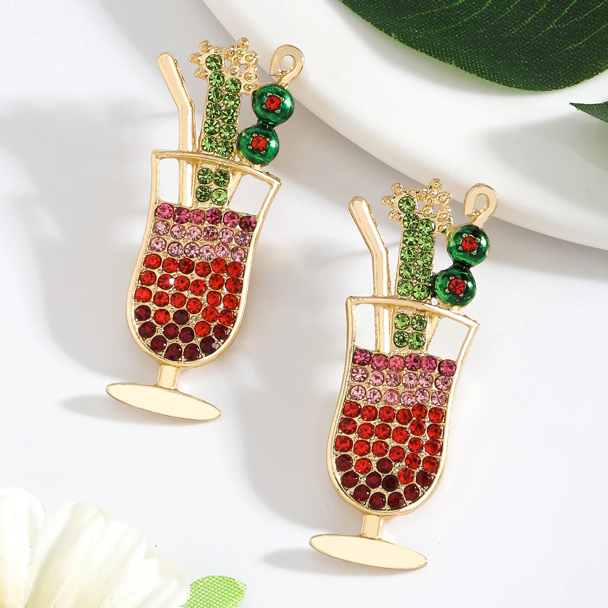 Carnival Red Wine Bottle Earrings Creative Designed Wine Cup Stud Earrings For Women Simple Cute Holiday Decoration Party Gifts