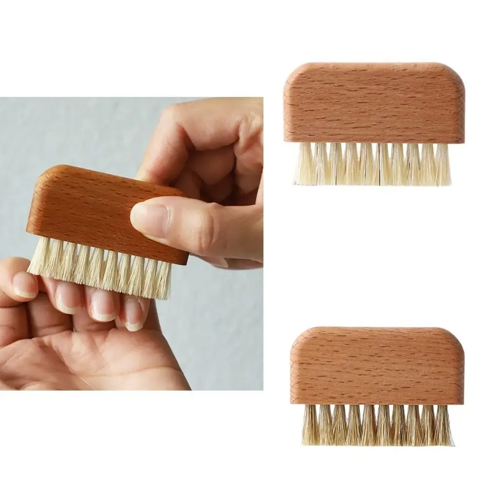 New Natural Wood Bristle Nail Cleaning Brushes Multi-purpose Mini Nail Dust Brush Durable Nail Brush for Nail Cleaning Tool