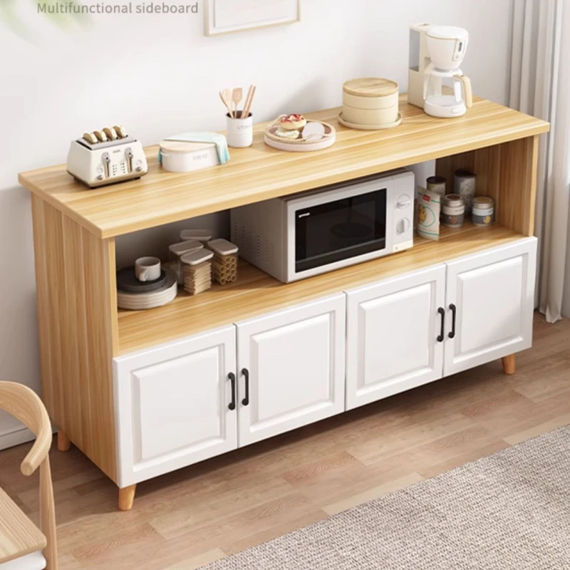 Kitchen Shelf Floor-to-ceiling Microwave Oven Locker Cutting Table Cupboard Side Cabinet Household Balcony Storage Cabinet