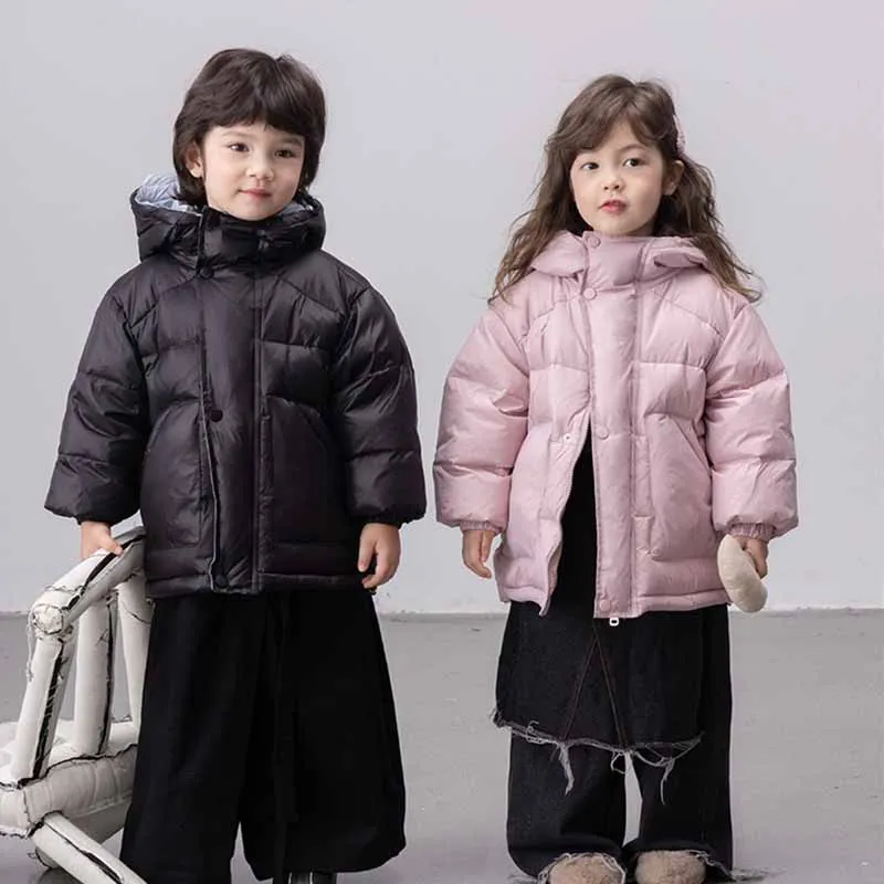 Winter Thickened Coat Children's Warm Down Jacket Boys Hooded Fashion Outerwear Girls Autumn Casual Loose Parkas Kids Clothing 3