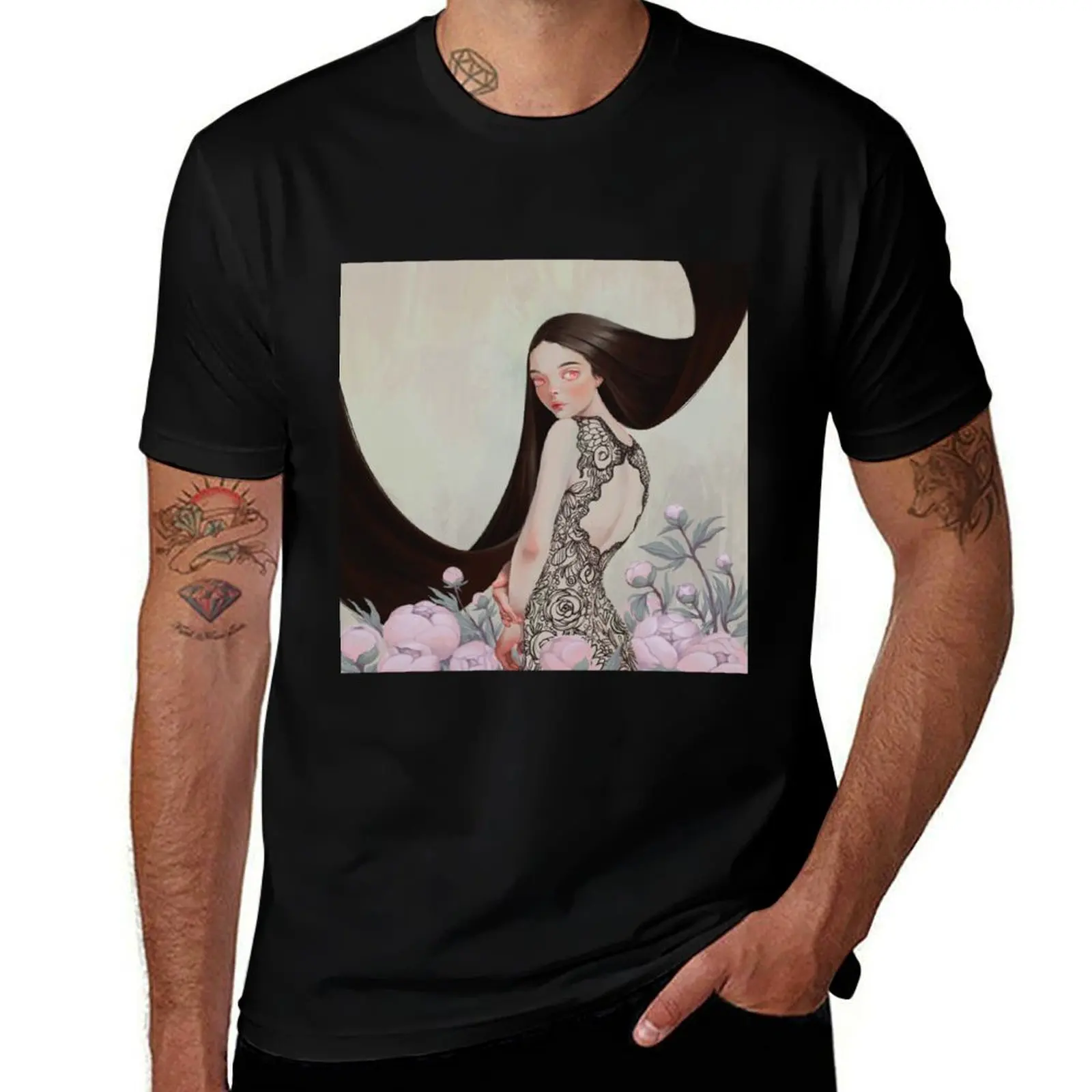 Gblin Bride T-Shirt Basic Short Sleeve Cotton Blend T-Shirt