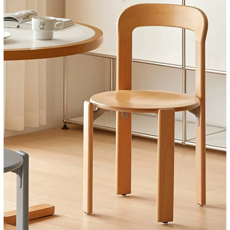 Modern luxury living room furniture Nordic Beech Solid Wood Plywood Dining Stackable Vintage Curved Backrest Swiss Chair