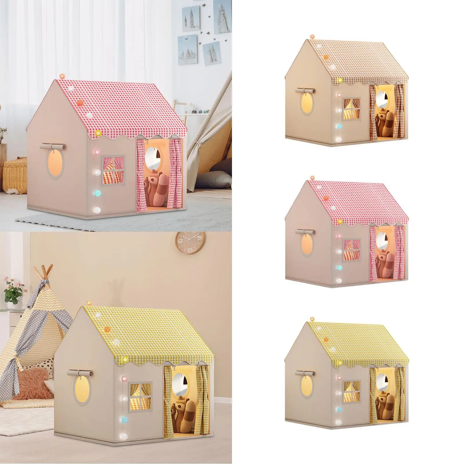 Tente de jeu pour enfants, structure de château d'intérieur, maison de jouets pour garçons et filles, design portable avec entrée et ouverture pour crèche