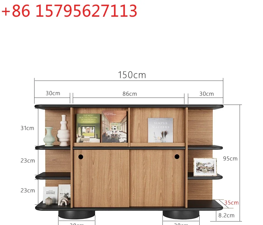 

French Style Mid-Ancient Style Solid Wood Sideboard Wall-Mounted Living Room Storage Rack Cabinet Storage Coffee Cabinet