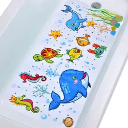 Baby Bath Mat Non Slip Bathtub Mats Kids 40X16 Inch Bathroom Toddler Anti Slip Shower Mat Cartoon Whale Suction Cups