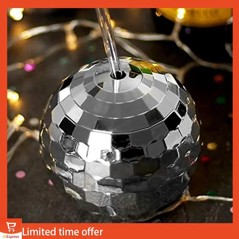 Fresh Set Of 8 Disco Ball Cup Glitter Flash Ball Cocktail Cup Tea Bottle Party Supplies Unique For Party Drinking Beverage C