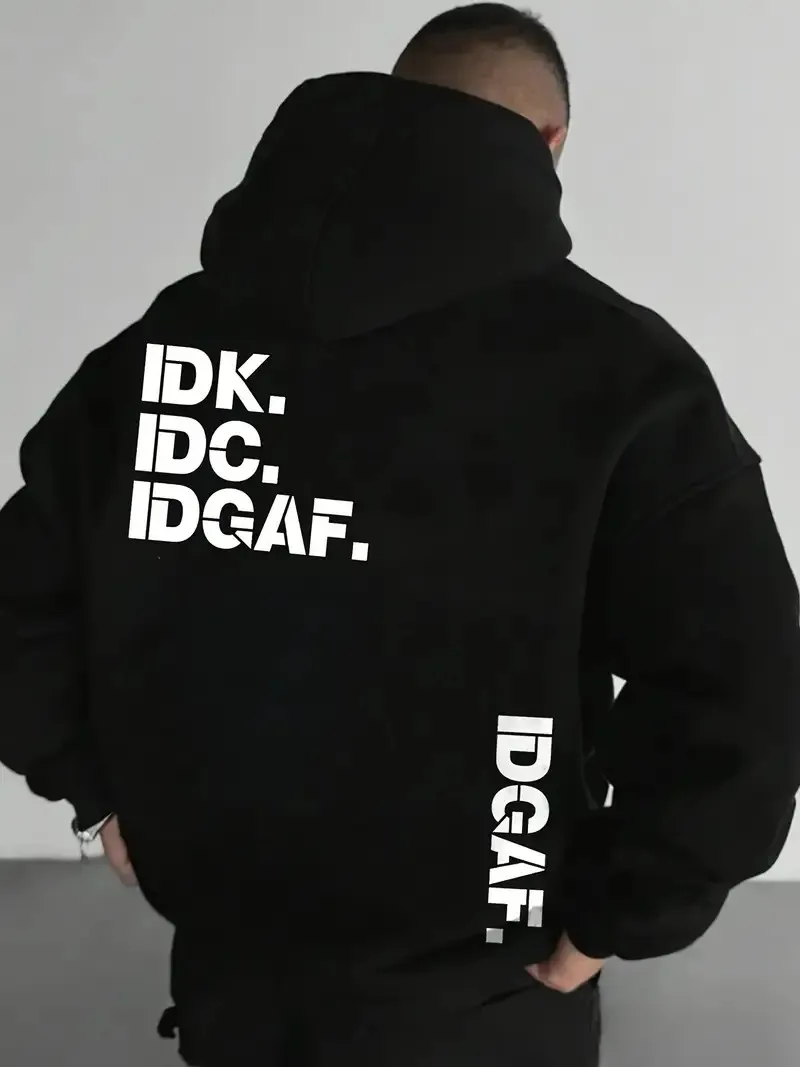 Nueva sudadera con capucha sencilla con estampado de letras para hombre, ropa de calle cómoda e informal, jersey para otoño e invierno 2025