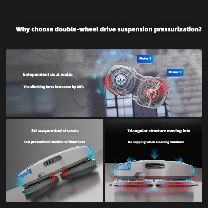 HUTT-C7 Window Cleaning Robot, Fully Automatic Water Spraying, Clean the Glass Inside and Outside the Window