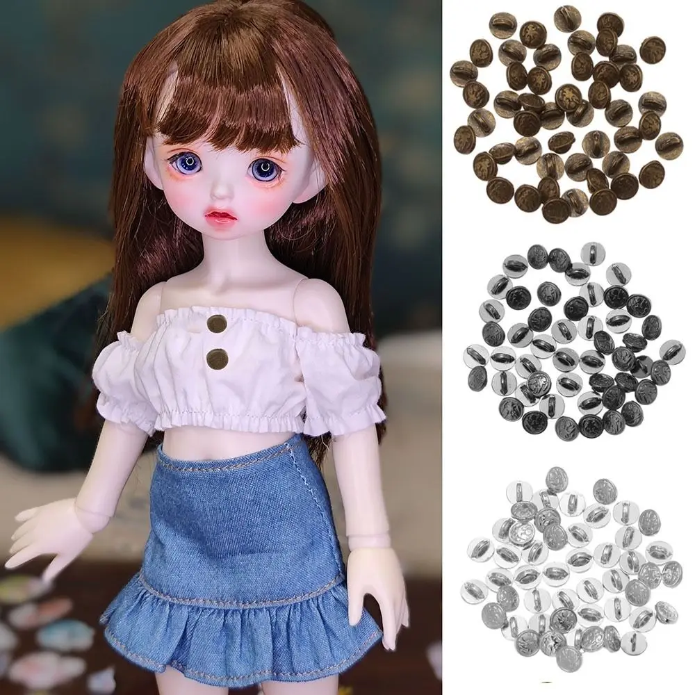 

50pcs High Quality Shoes Sewing Accessories DIY Ultra-small Buckle 1/6 Dolls Clothing Belt Buckles Doll Lion Buttons