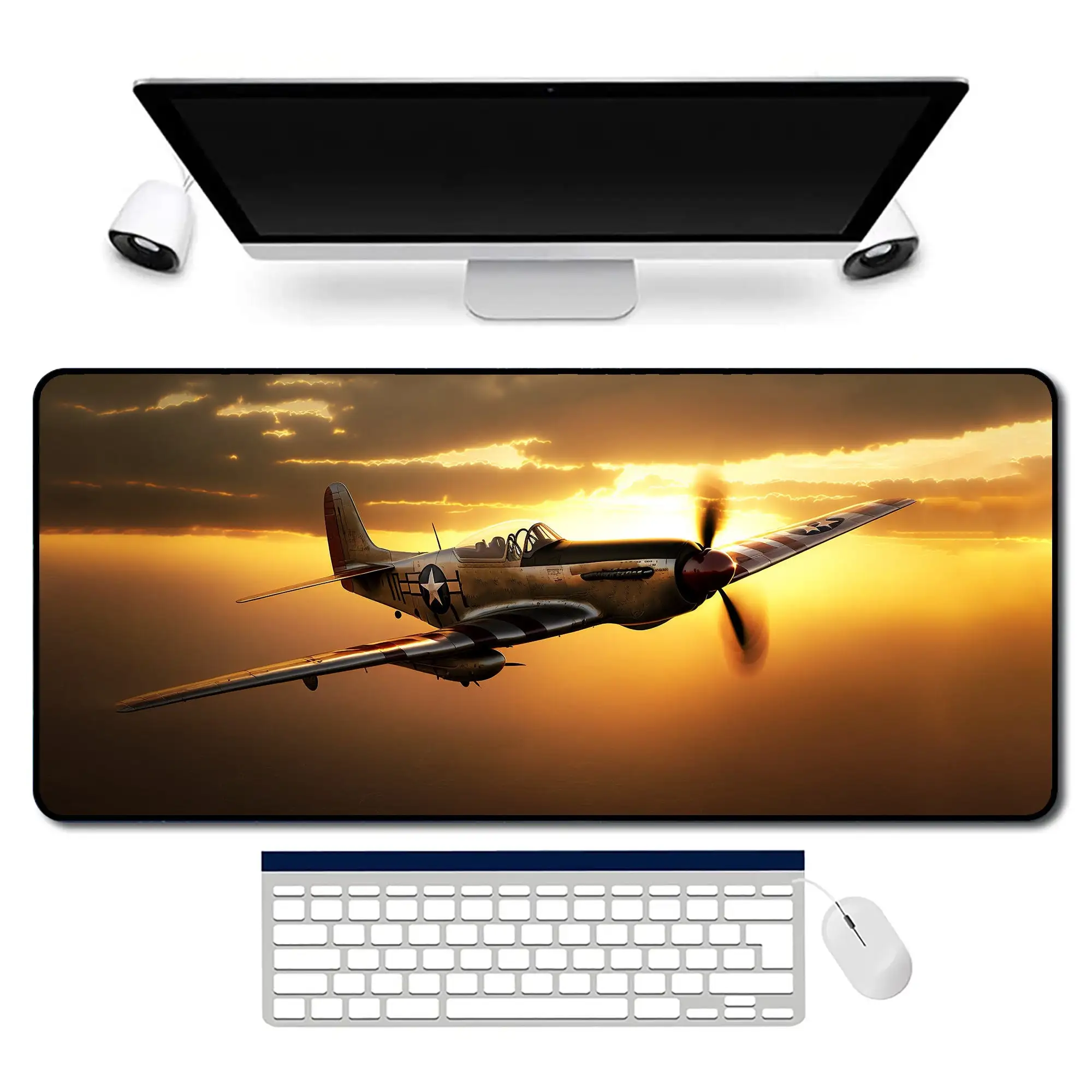 

Retro Bomber Desk Mat, Non-slip and Waterproof Mouse Pad, Office and Gaming Desk Decoration Mat, The Perfect Gift for Friends.