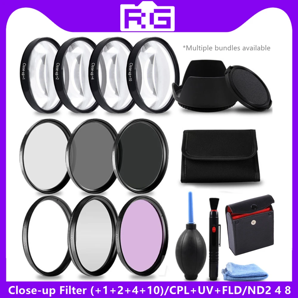 Camera Lens Filter Special Effect Accessories FLD UV CPL Polarizing ND2 4 8 Macro Close-up+1+2+4+10 49/52/55/58/62/67/72/77mm