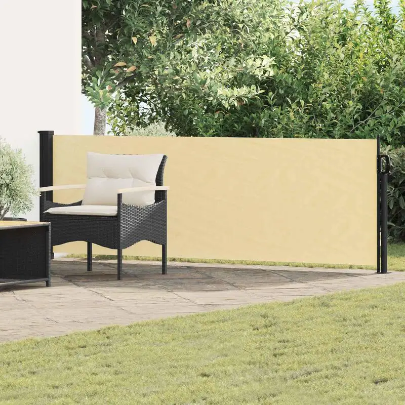 Store latéral rétractable Sable 300 x 100 cm en polyester. Conception rétractable flexible, tissu en polyester durable, offre ombrage et intimité aux espaces extérieurs.